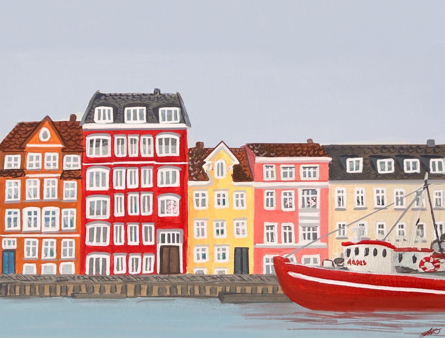 Nyhavn, gouache